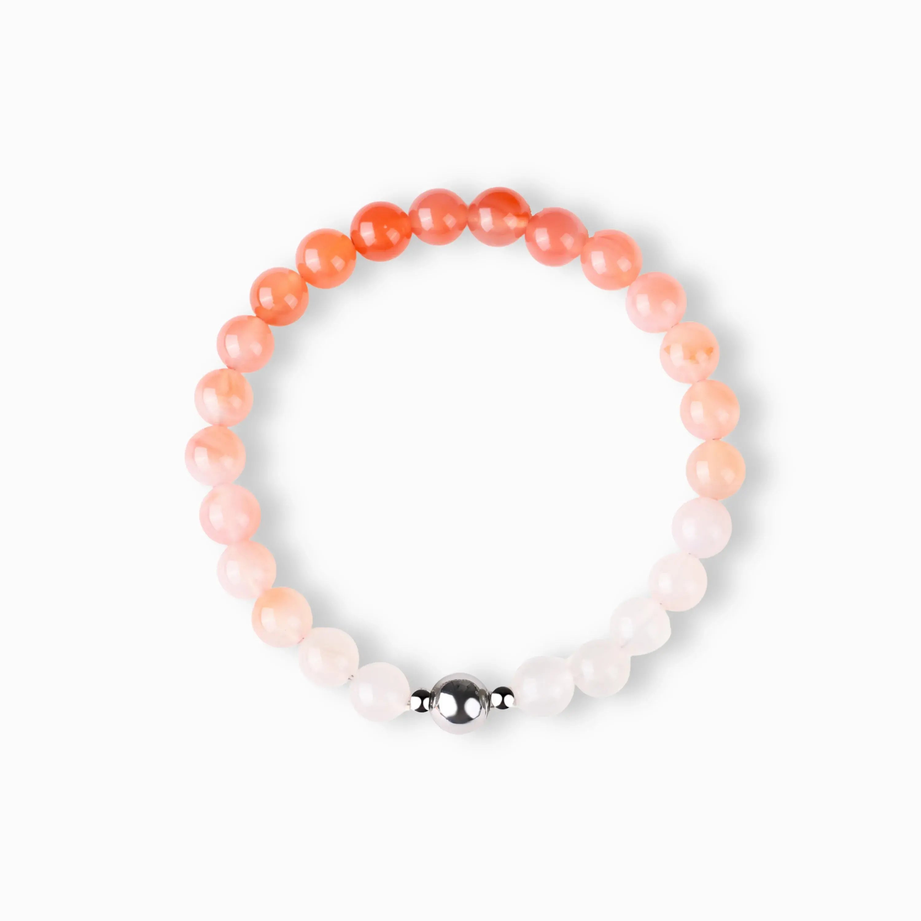 Gradient Red Agate Magnetic Clasp Bracelet