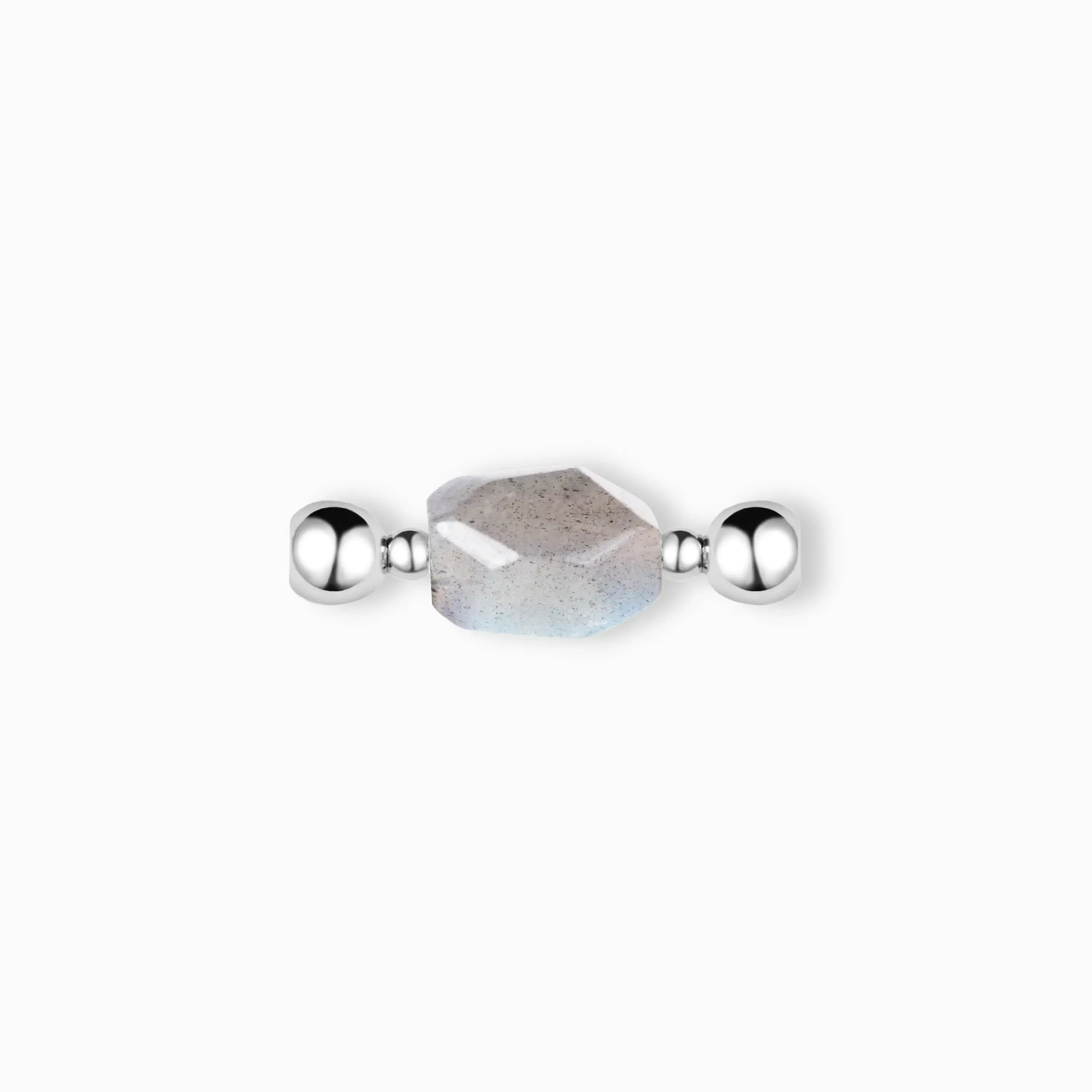Random-Cut Gray Moonstone Magnetic Pendant