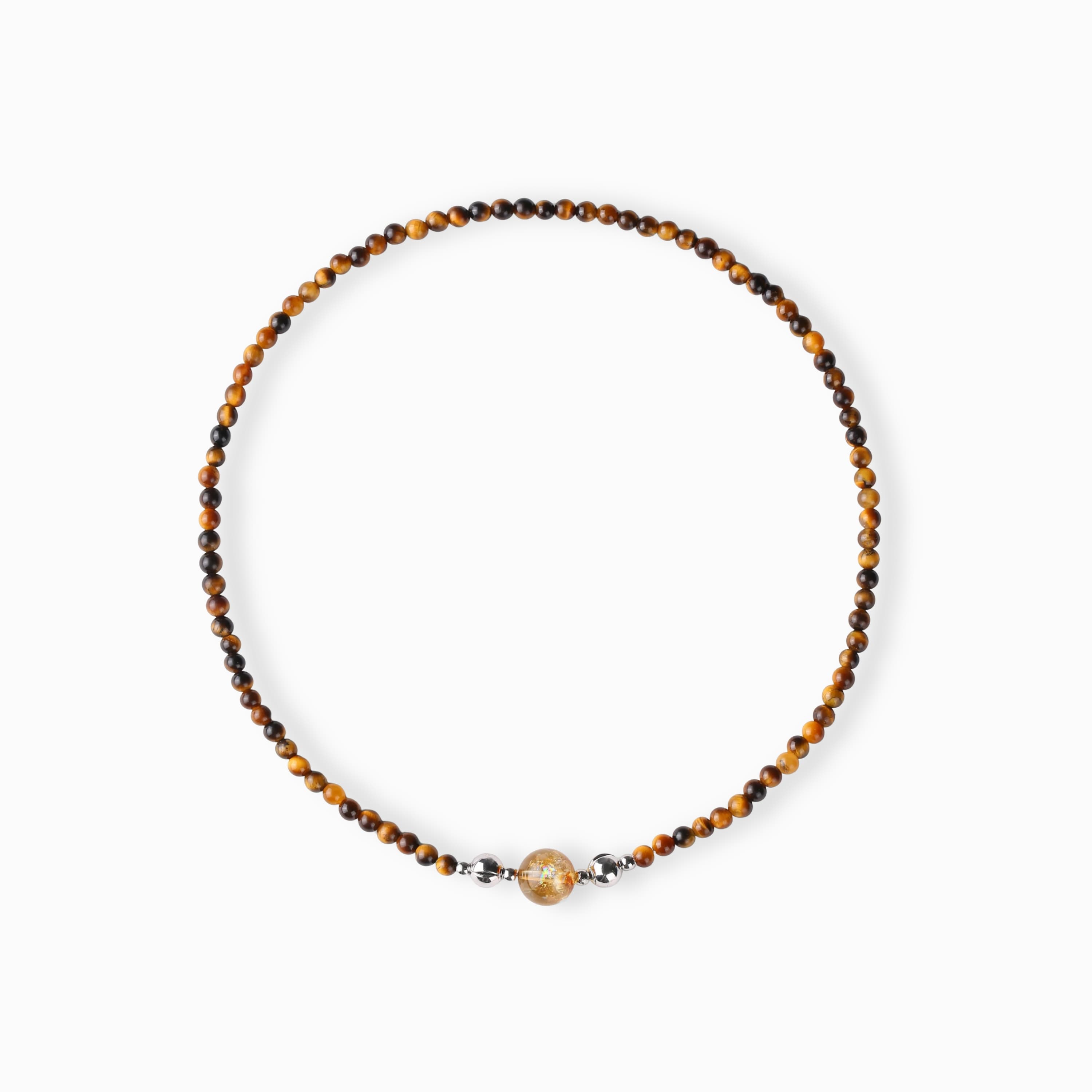 Tiger's Eye And Yellow Topaz Magnetic Clasp Necklace Set