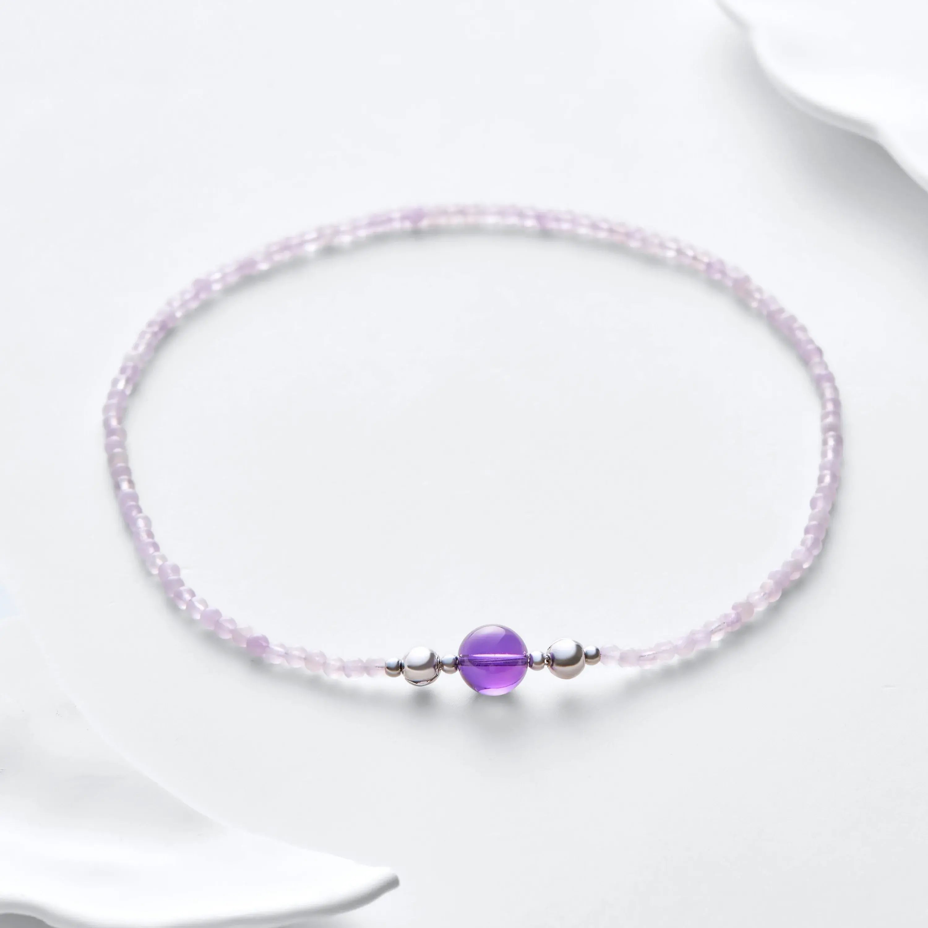 Lavender Amethyst Magnetic Clasp Necklace Set