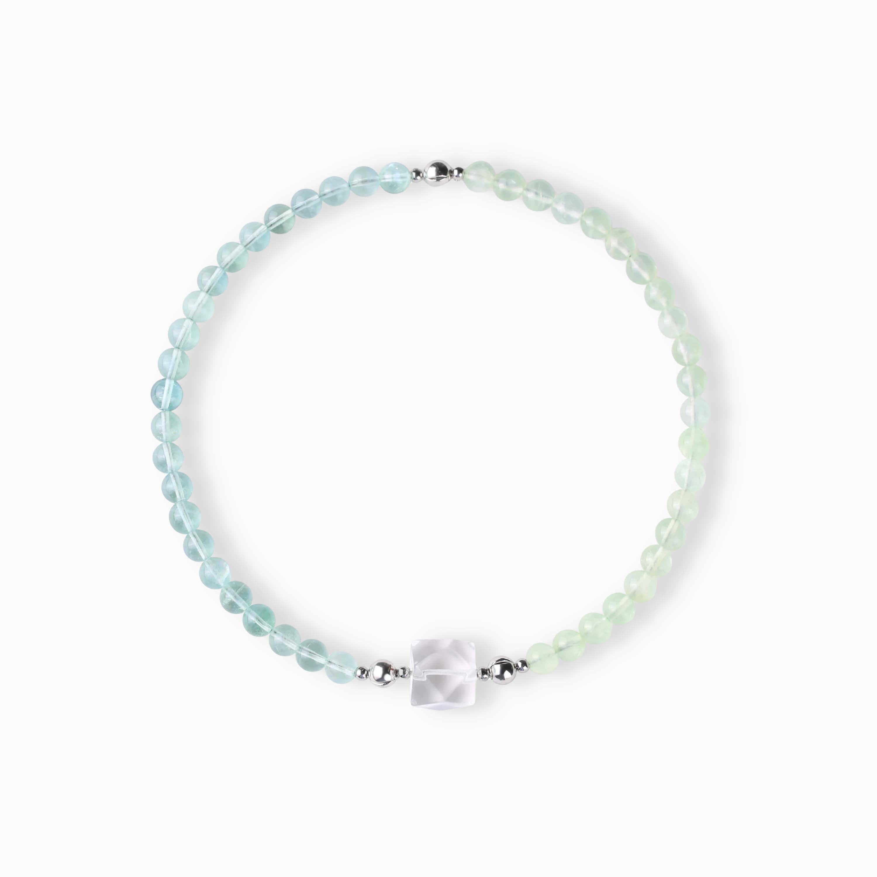 Prehnite And Green Fluorite Magnetic Clasp Necklace Set